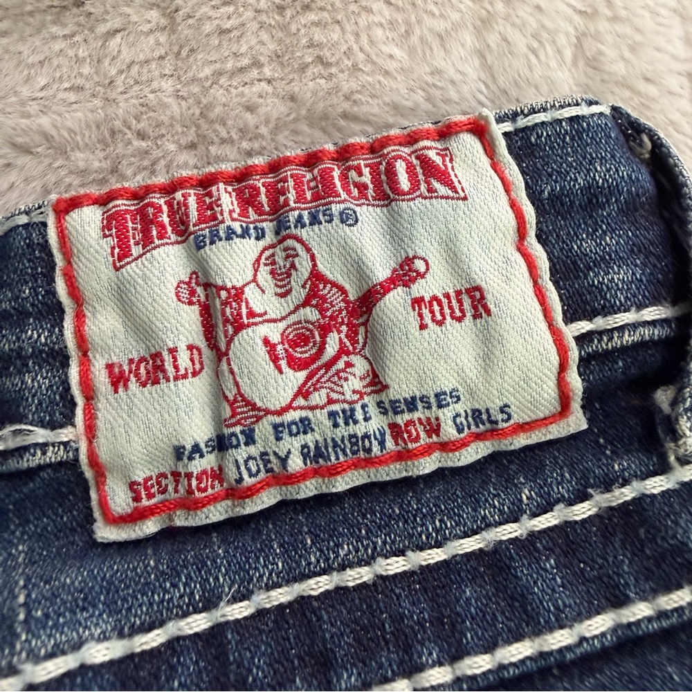 True Religion Girls Joey Rainbow Thick Stitch Low Rise Flare Jeans Girls Size 6 - Picture 7 of 13